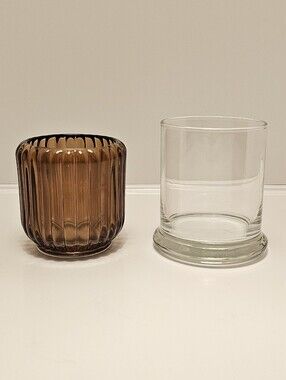 Set of 2: Glass Votive Candle Holders